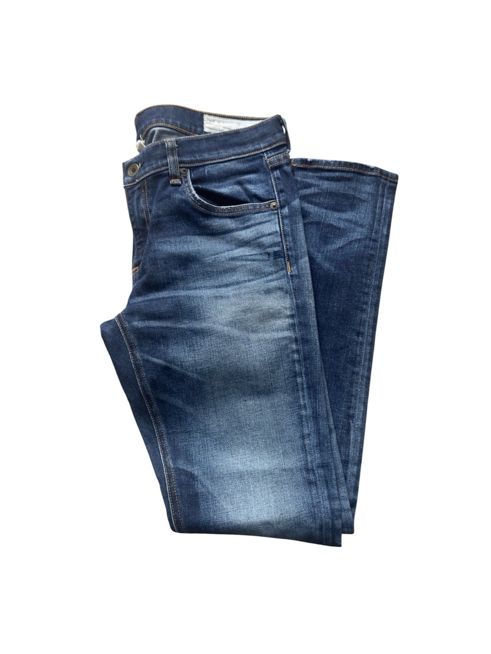 Rag & Bone The Dre Skinny Jeans Size 28 Whiskered Medium Wash Blue Denim 30 x 28